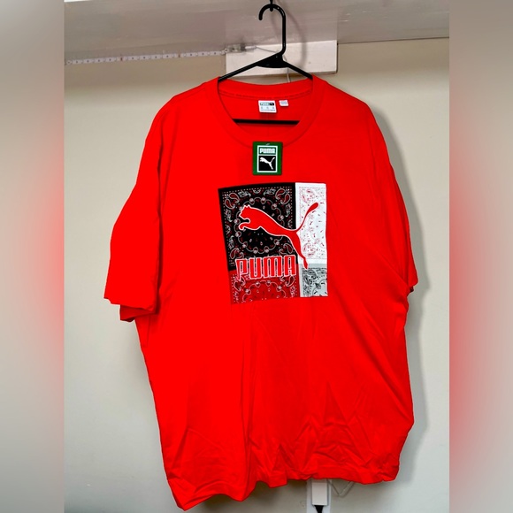 Puma OB Graphic Tee Paisley Poopie Red NWT RARE XXL - Picture 1 of 5